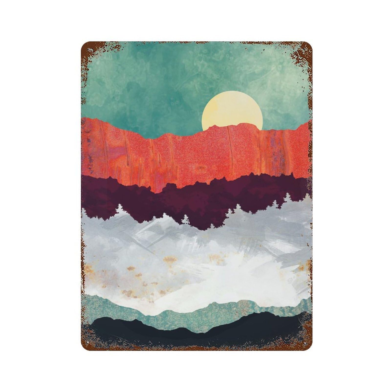 Spring Moon Vintage Metal Tin Sign 15.7"x11.8", Ideal for Living Room, Hallway And Home Decor