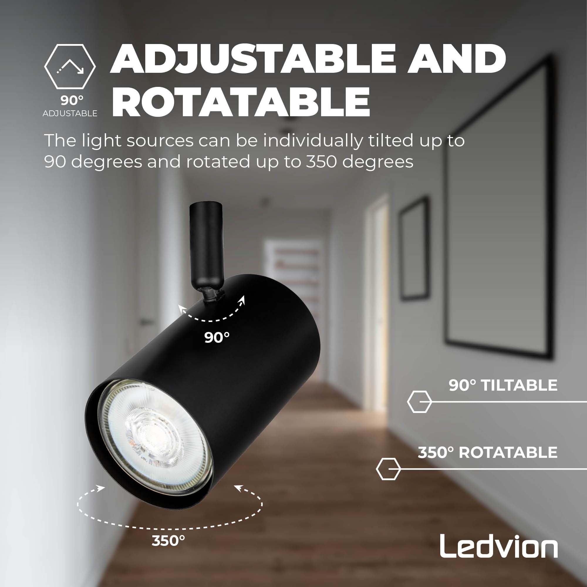 Smart LED Opbouwspot - Vierkant - Wit - 4,9W - RGB CCT - Kantelbaar