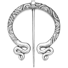 XGALA New Viking Silver Tone Snake Brooch Norse Flbula Cloak Pin Shawl Scarf Clothing Pin Jewelry