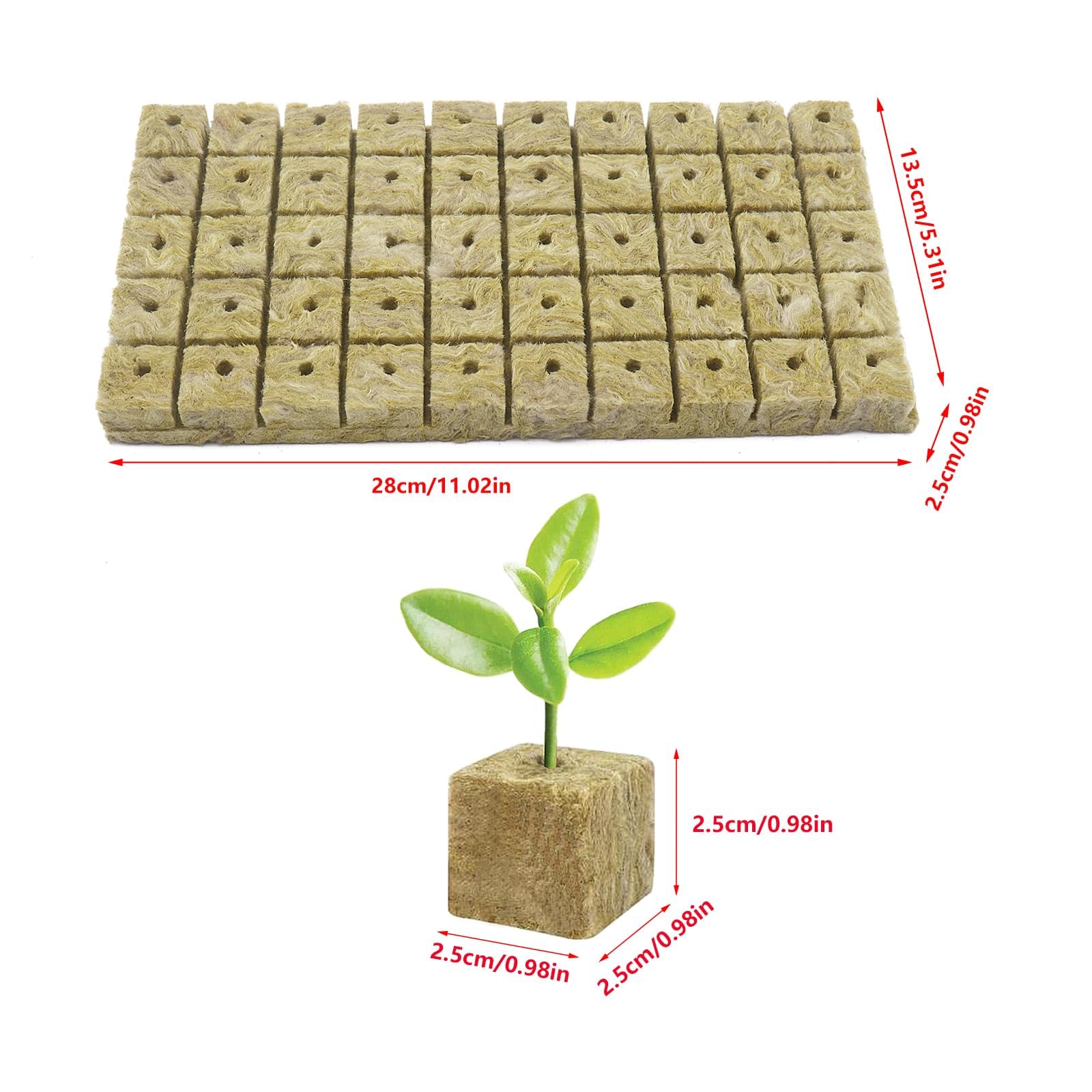 100 Cubi Di Lana Di Roccia Per Coltivazione Idroponica - 2.5x2.5x2.5cm Con Forbici E Guanti - Foto 8