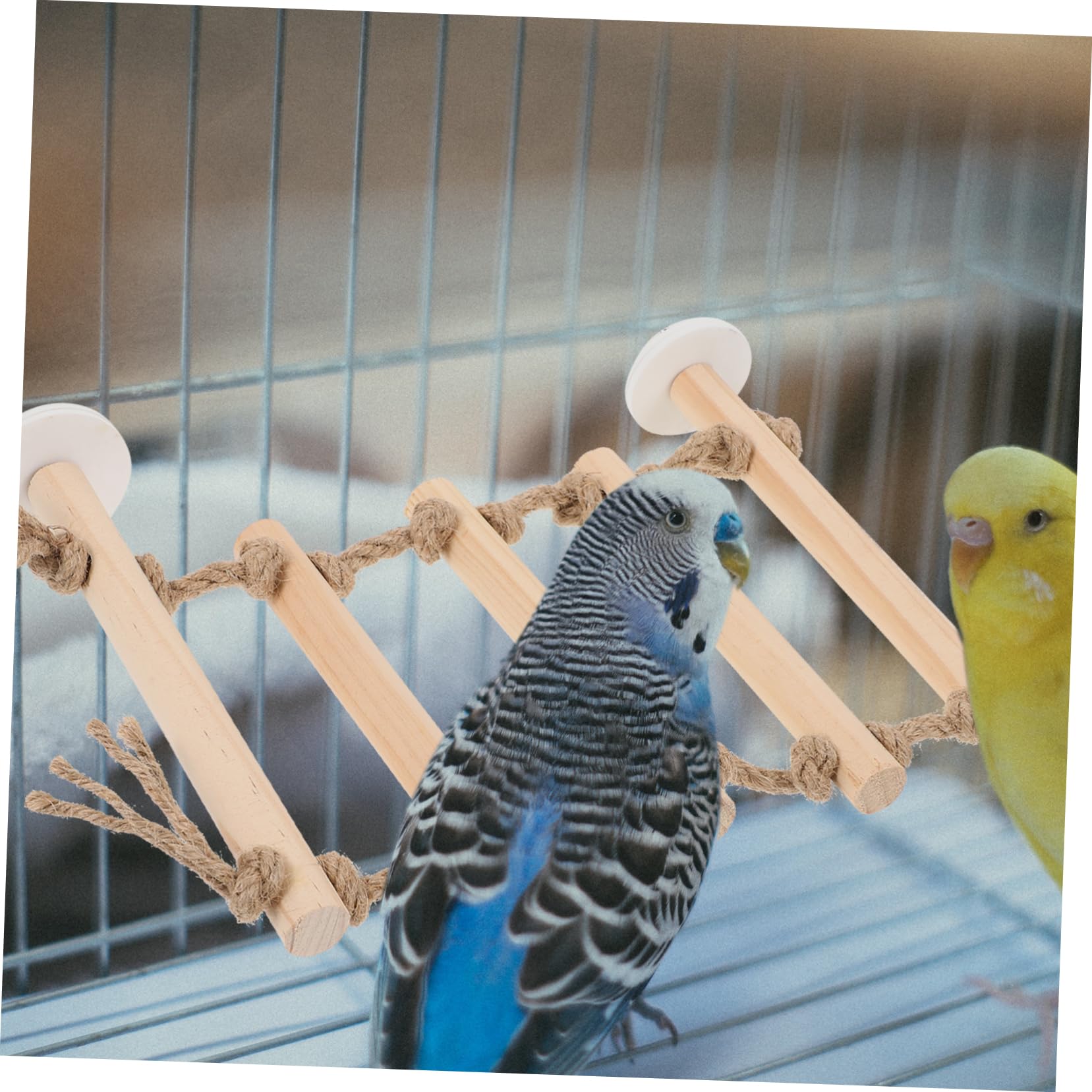 GANAZONO Wooden Soft Ladder Bird Toy for Parrots Parakeets Cockatiels Parrot Training Ladder Toy Bird Climbing Step