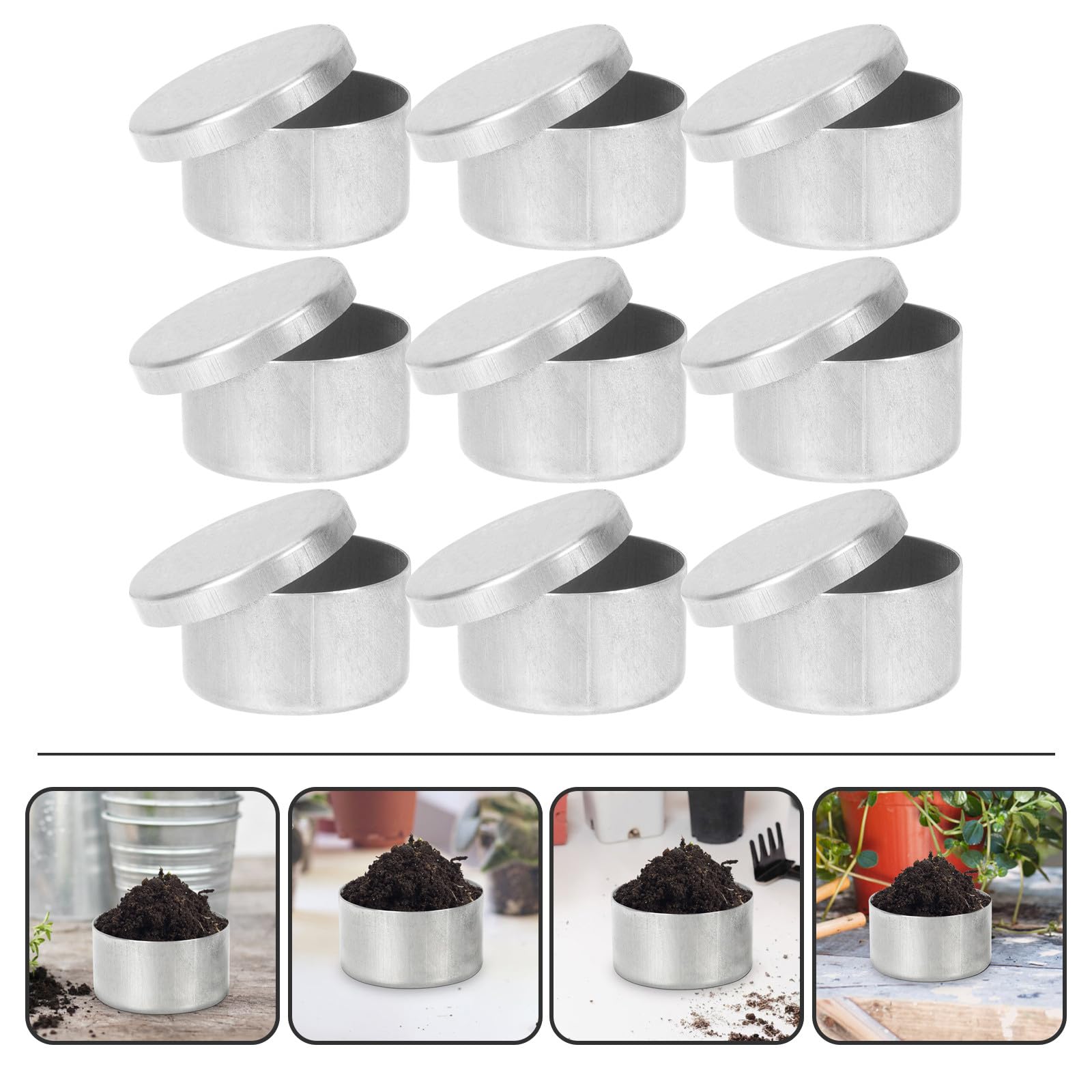 Boîtes de Pesée Rondes pour Échantillons de Sol en Aluminium Argenté 9pcs Surface Lisse Adaptées aux Expériences de Laboratoire