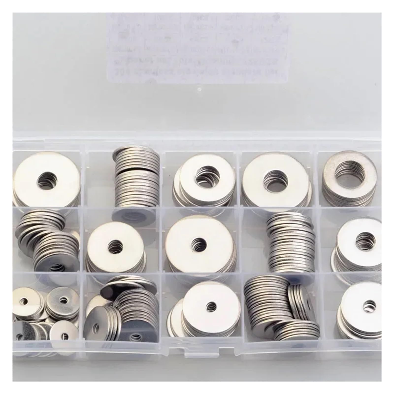 Assortiment de rondelles plates Jeu de grandes rondelles plates en acier inoxydable, joint grande taille M3 M4 M5 M6 M8 M10 M12, 225 pièces