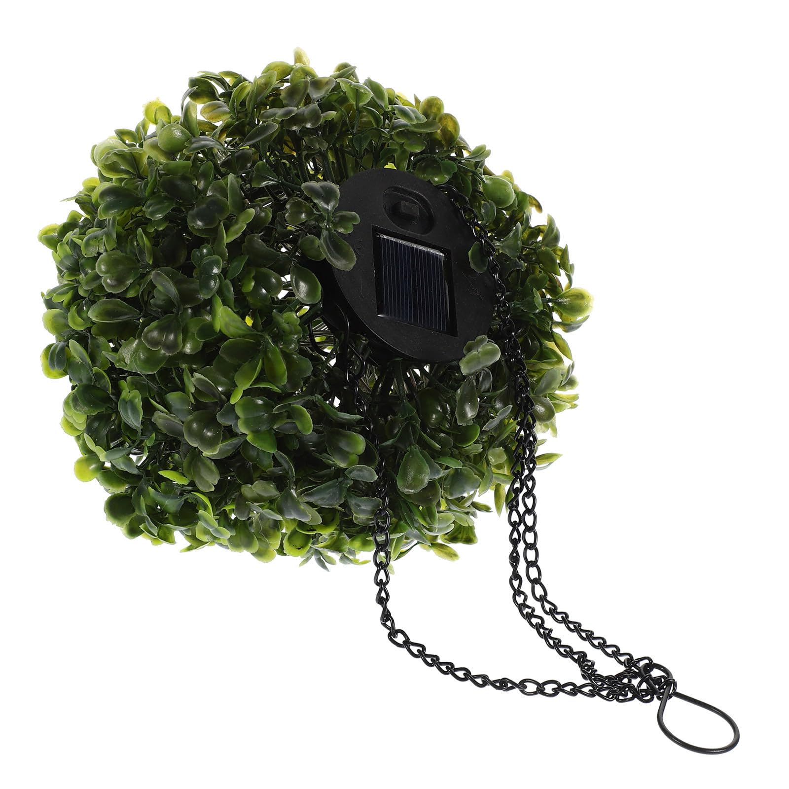 Lámpara solar colgante bola topiaria verde NUOBESTY con textura realista y batería recargable AA