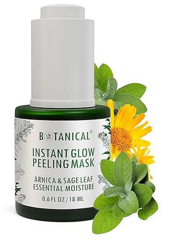 Mascarilla peladora botánica instantánea con juego de jabón facial y 2 esponjas reutilizables, árnica y hoja de salvia, cuidado de la piel orgánico,