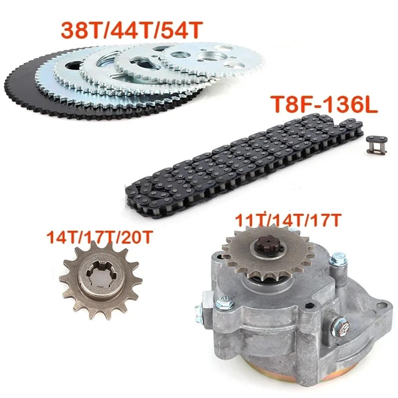 Kupplungsbeläge Kupplungslamellen Fit Für Ty Rod II Mini Moto 1 Set T8F Kupplung Trommel Getriebe Kettenrad Mit Kette Für 33cc-49cc | 54T-14T-35MM