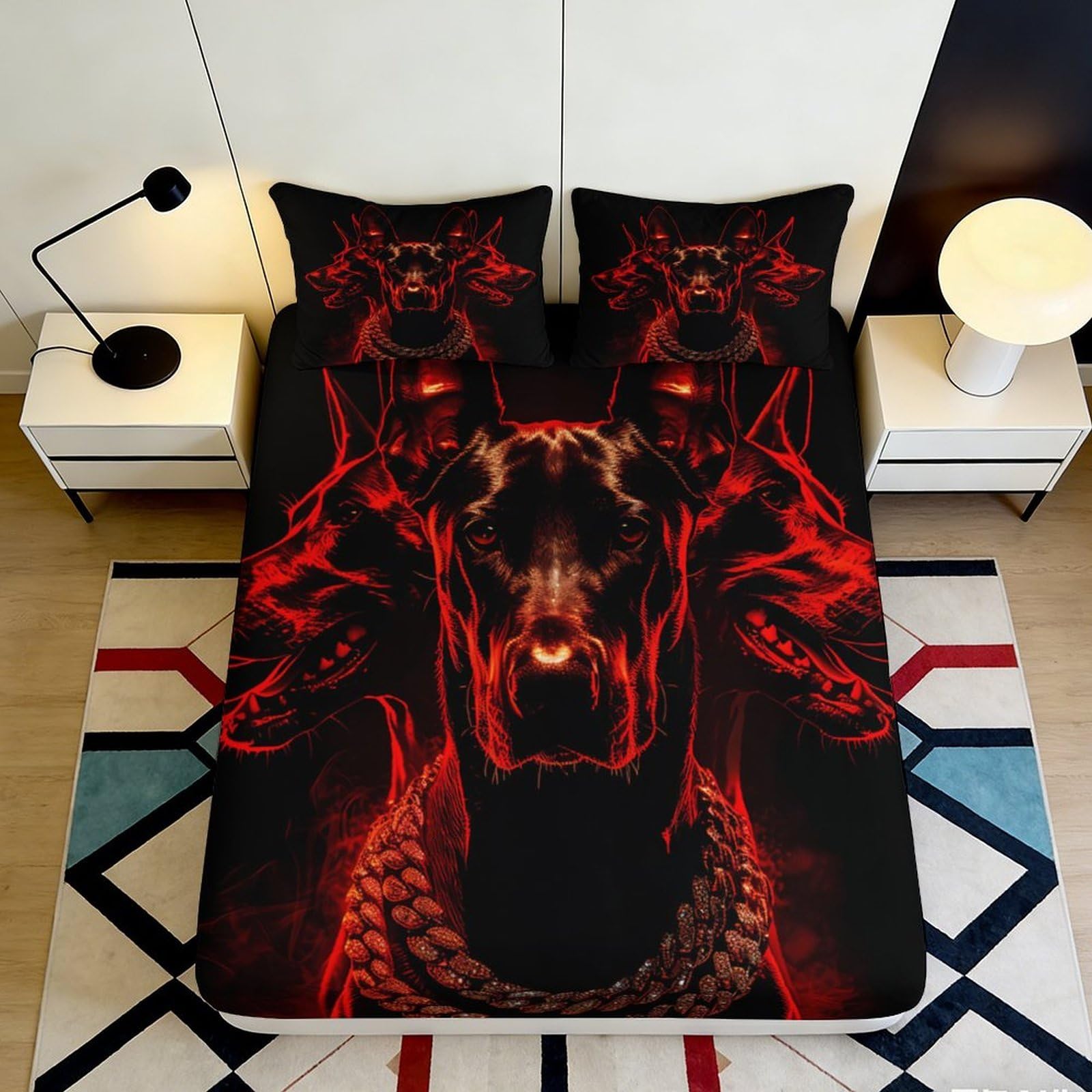 3D Printed Crane Fitted Sheet Microfiber Deep Pocket Bedroom Bedding Bird Mattress Fitted Cover Non-Slip Wrap 160x200x25cm