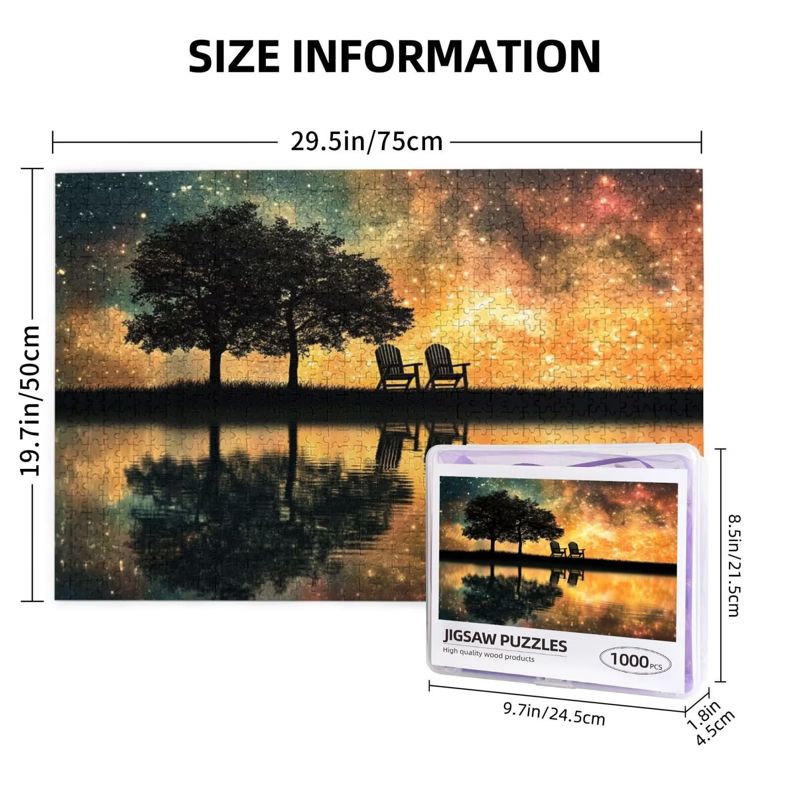 Puzzle krajobrazu, 1500 elementów, fantazyjne puzzle dla dorosłych, z pudełkiem na prezent, "zrób to sam", duże drewniane puzzle dla dorosłych, gra zręcznościowa dla całej rodziny, prezenty dla kobiet