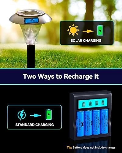 Miniatura 6 de Lightalent LiFePO4 18500 - Batería recargable de 3.2 V, 3.2 V, 1000 mAh, 3.2 Wh, baterías solares para luces solares al aire libre, linterna,