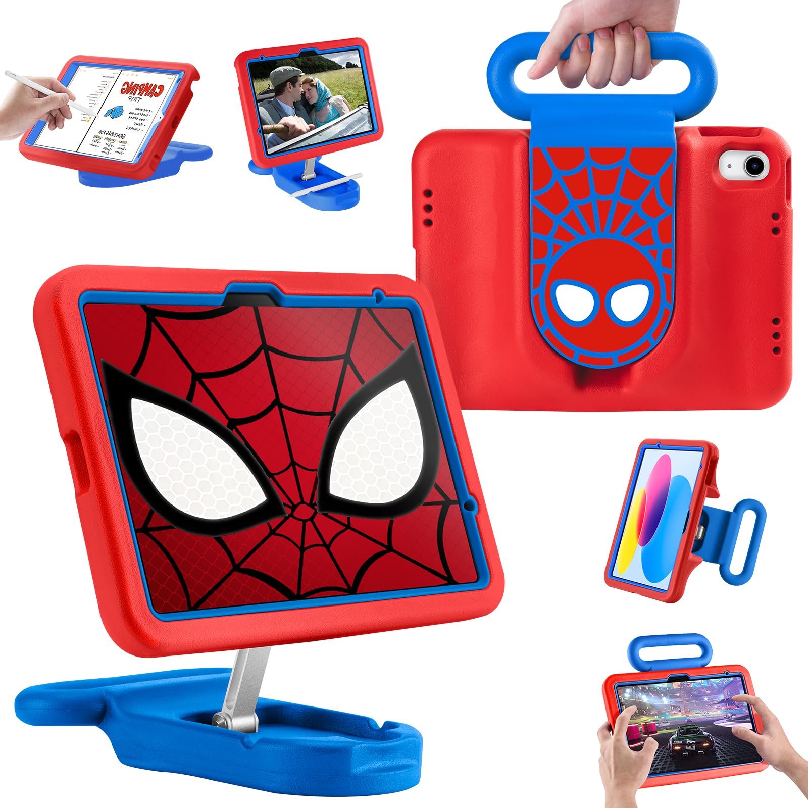 Compatible with ipad A16 11-inch 11th Generation/Air 6 /Air 7 /ipad 10th Gen 10.9 Inch 2022, Adjustable Portrait/Drop Proof with Handle,Kids Case for