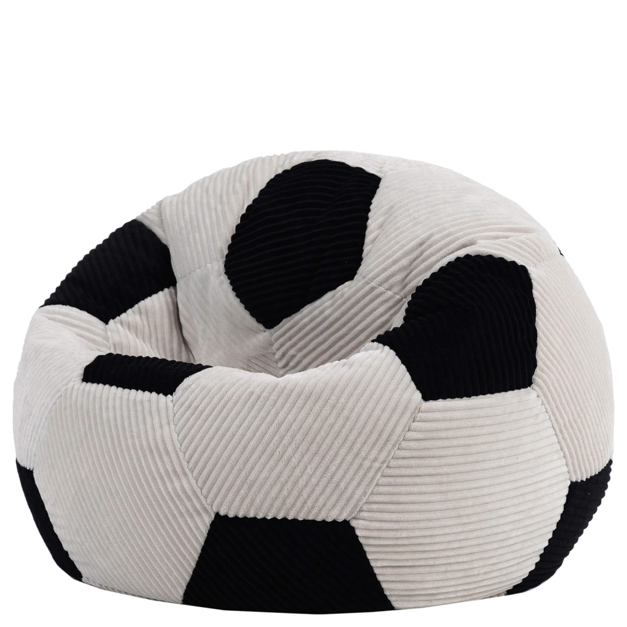 Icon Football Pouf Enfant, Pouf Poire Ado avec Remplissage, Chaise Enfant, Fauteuil Chambre, Meuble Chambre, Meuble Salon, Noir