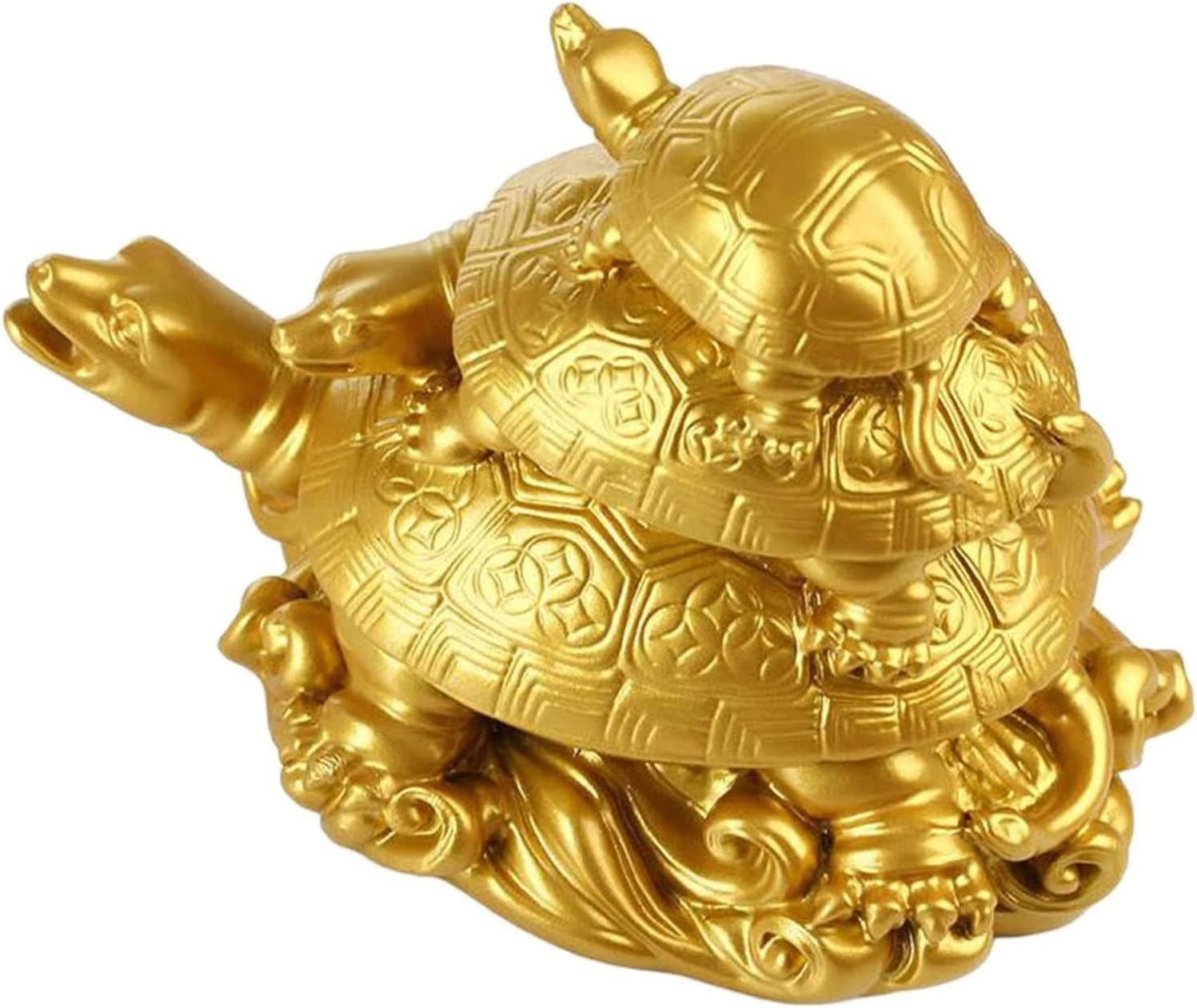 Ozdoba feng shui, chińskie dekoracje, Ozdoba Feng Shui Potrójny posąg żółwia Figurki Dekoracja Zwierzęta Meble Kolekcja ozdób Żywica Na prezent urodzinowy Blat biurowy Boże Narodzenie