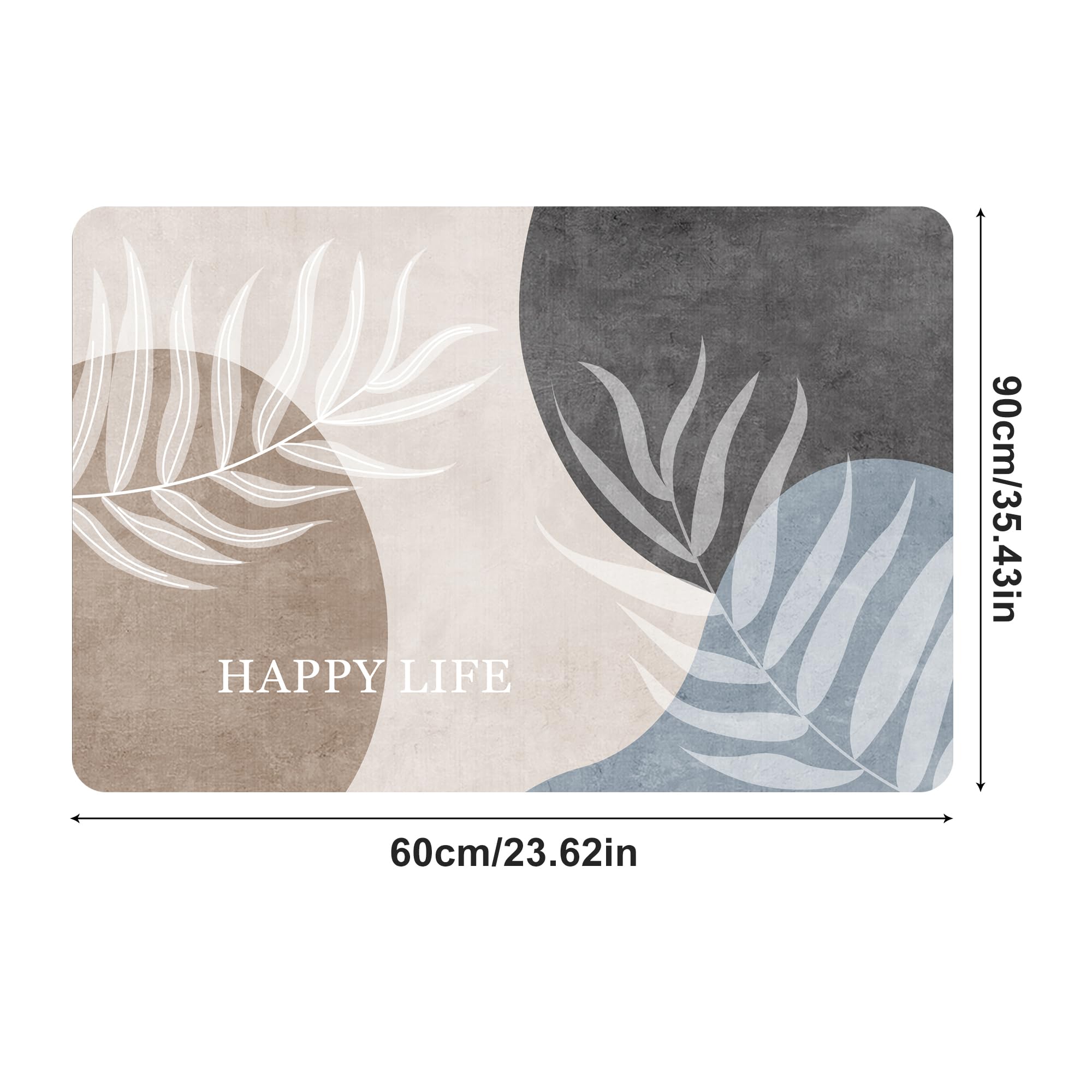Tappetino Super Assorbente,Tappeto Bagno Diatomite,Microfibra Tappeto Assorbente,Tappeto Bagno Antiscivolo Tappetino Doccia Asciugatura Rapida, per Casa,Camera da Letto,Cucina, (60_x_90_cm, CF31)