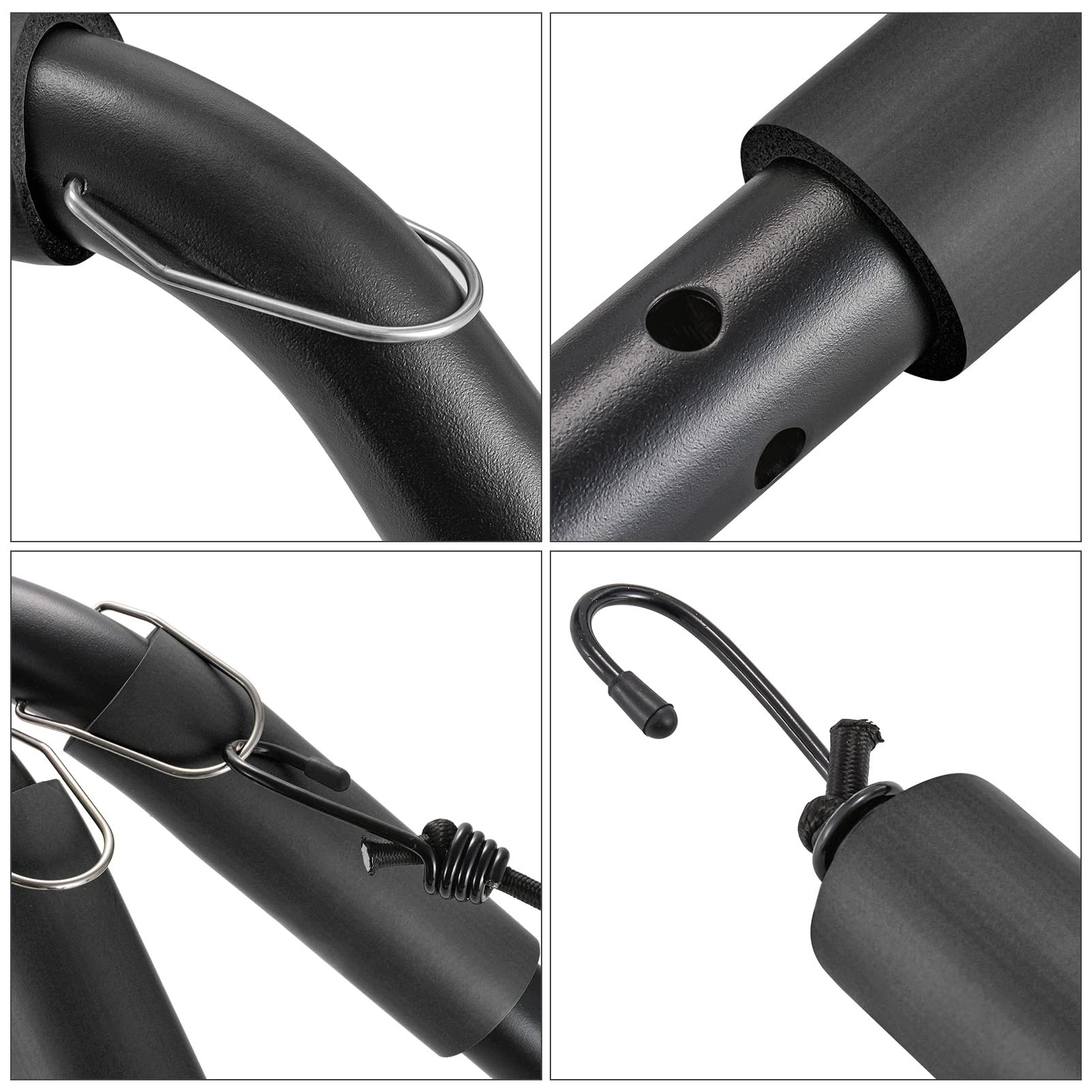 Soporte para Tabla de Surf para Scooter y ciclomotor Soporte Lateral para Bicicleta Soporte para Tabla de Surf para Tabla Corta y Tabla Larga Soporte Universal para Tabla de (Negra)