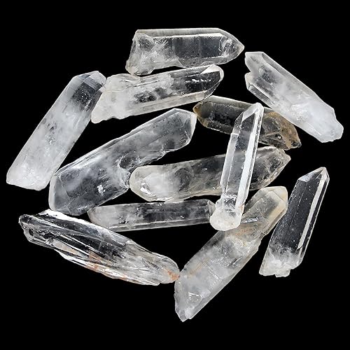 Puntos grandes de cuarzo transparente crudo de 1.1 libras, cristales de cuarzo transparente naturales a granel, cristal de cuarzo de alta energía