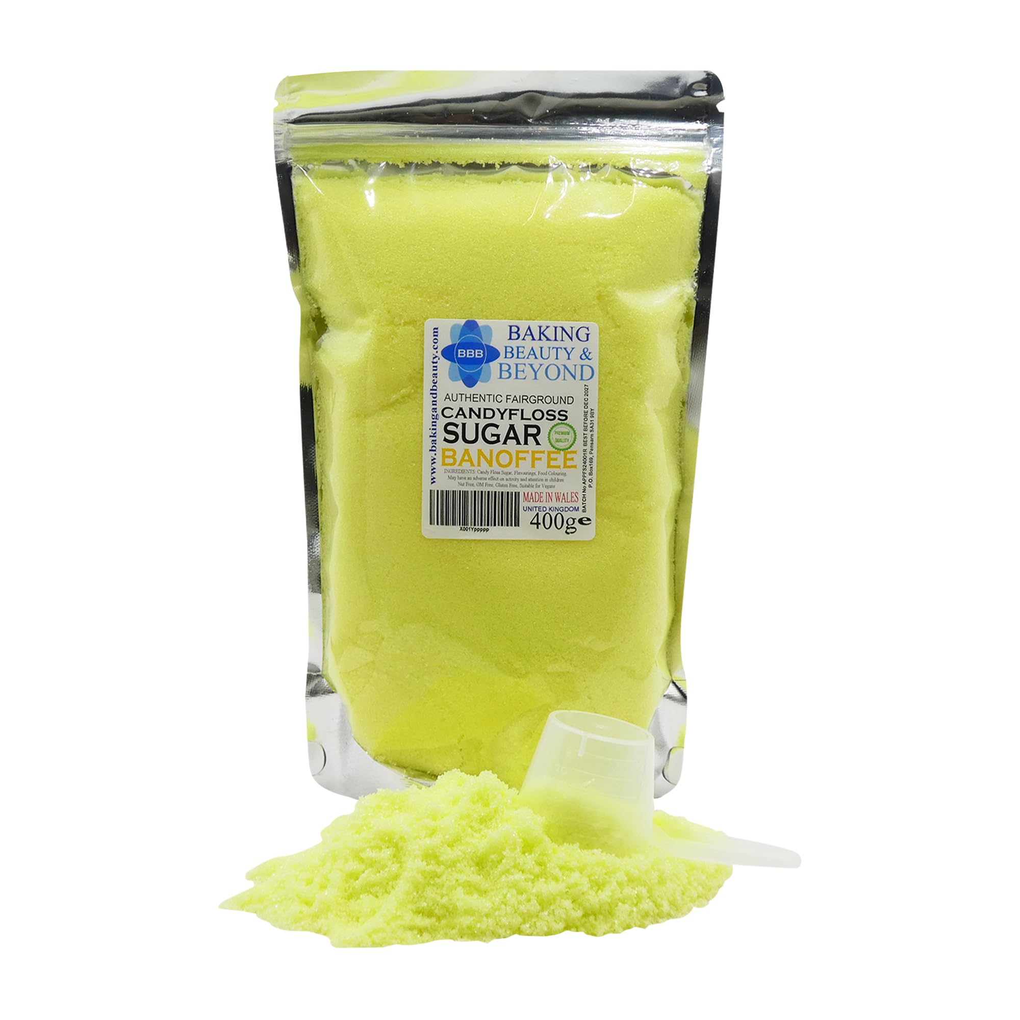 Baking Beauty and Beyond Premium Candy Floss Sugar 400g - Banoffee Flavour
