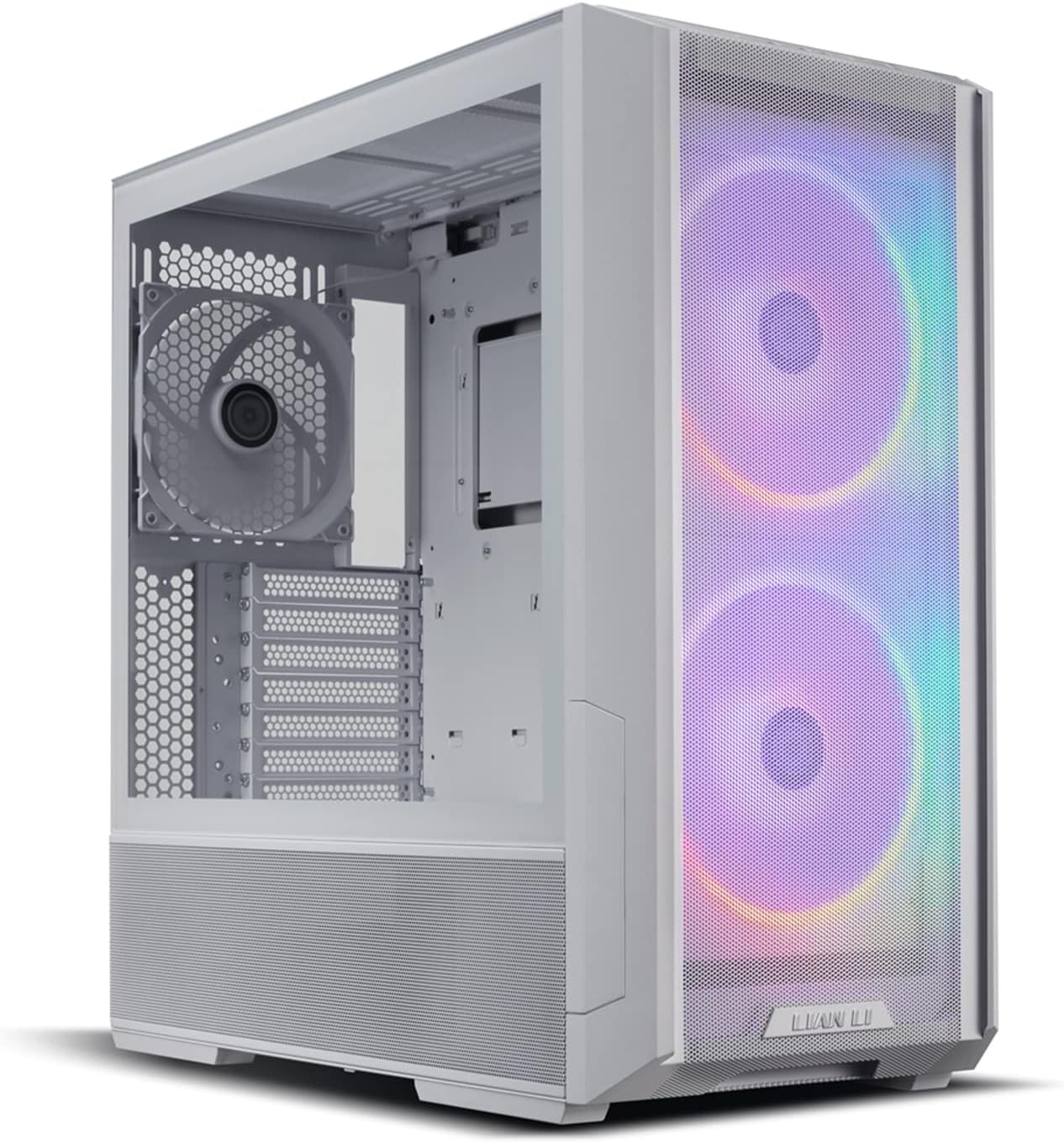 LANCOOL 216 E-ATX PC Case, Airflow Focus RGB Gaming Computer Case with All-Around Mesh Panels, 2x160mm & 1x140mm PWM Fans Pre-Installed and Innovative Rear PCIe Fan Bracket Chassis (White)