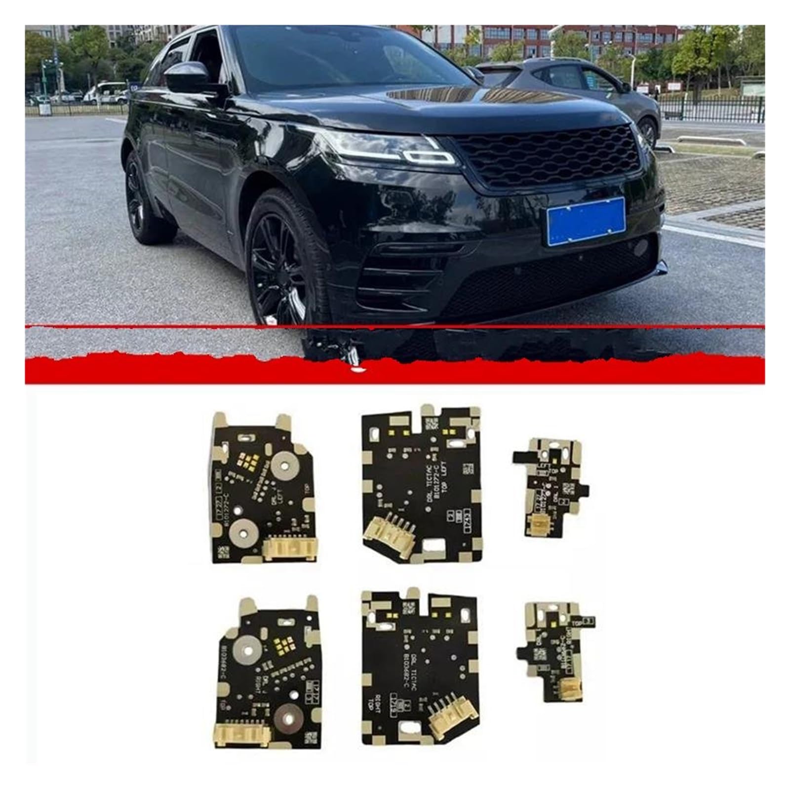 Faro Principal Montaje para Land para Rover para Range para Rover Velar 2018 2019 2020 2021 Placas DRL De Circulación Diurna para Coche, Chips De Faros LED Conjunto Faros Celanteros Coche(Left)