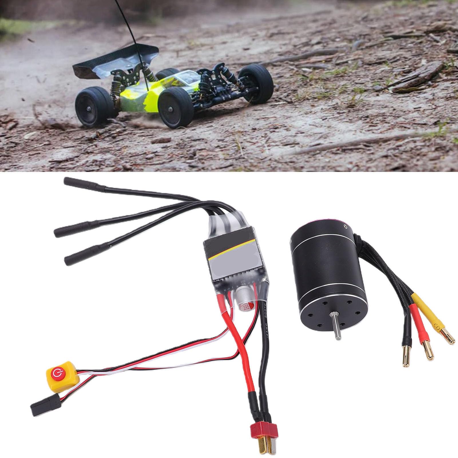 Generic RC bezszczotkowy silnik ESC Combo 3650 3300KV wysoka prędkość do 1/10 1/8 skala RC ciężarówki łodzie wodoodporny stop aluminium