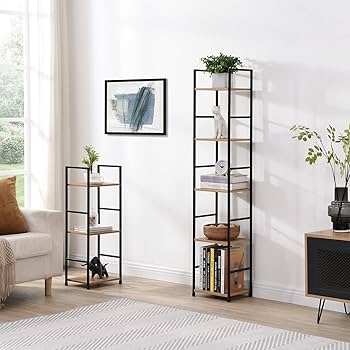 Amazon|オープンシェルフ ラック 収納 棚 幅30 オーク 5段 すき間