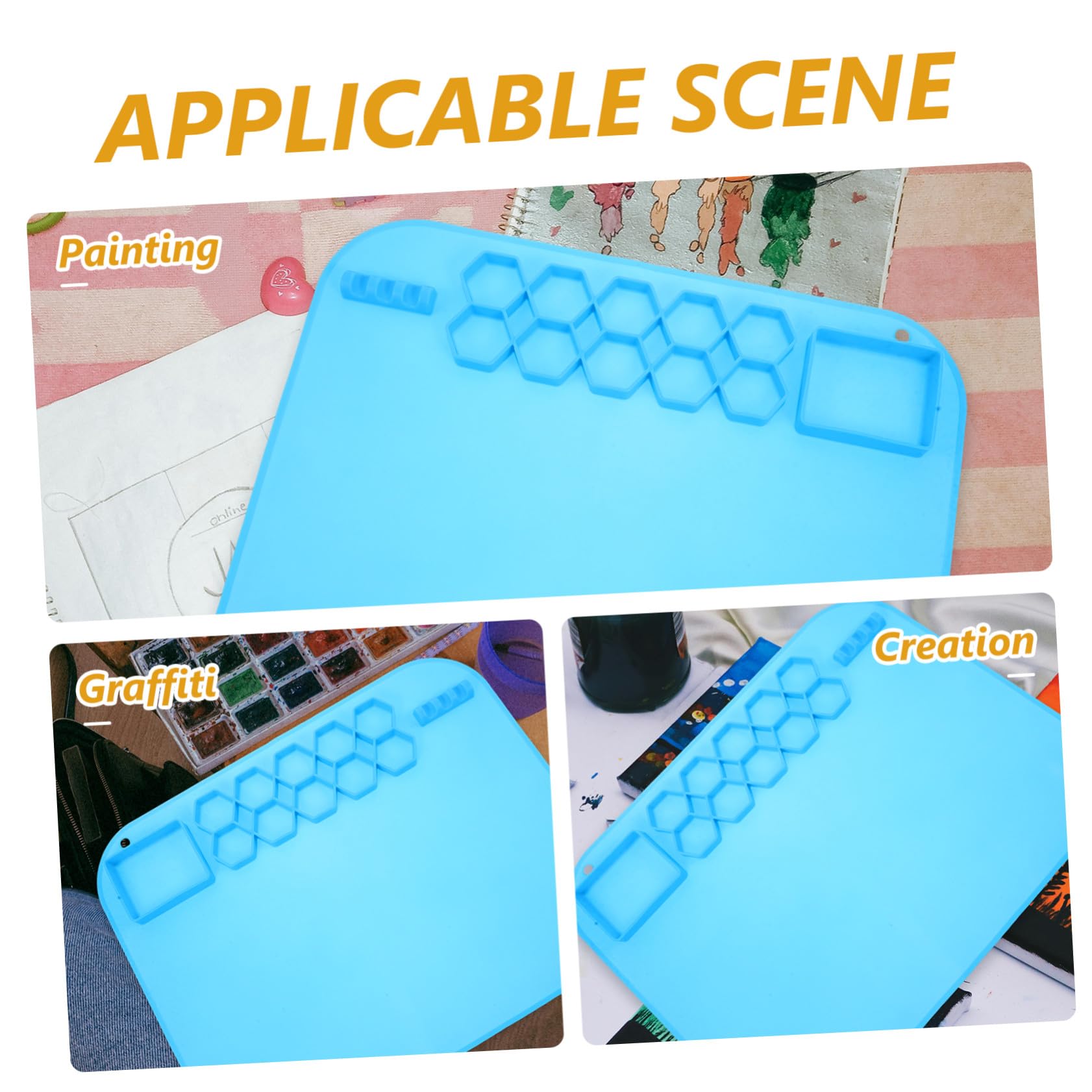 Hohopeti Silikon Malunterlage rutschfest Flexibel Antihaftend Waschbare Bastelmatte für DIY Malen Kunstprojekte Resin Schmuckherstellung Polymer Clay Vielseitige Malmatte in Hellblau