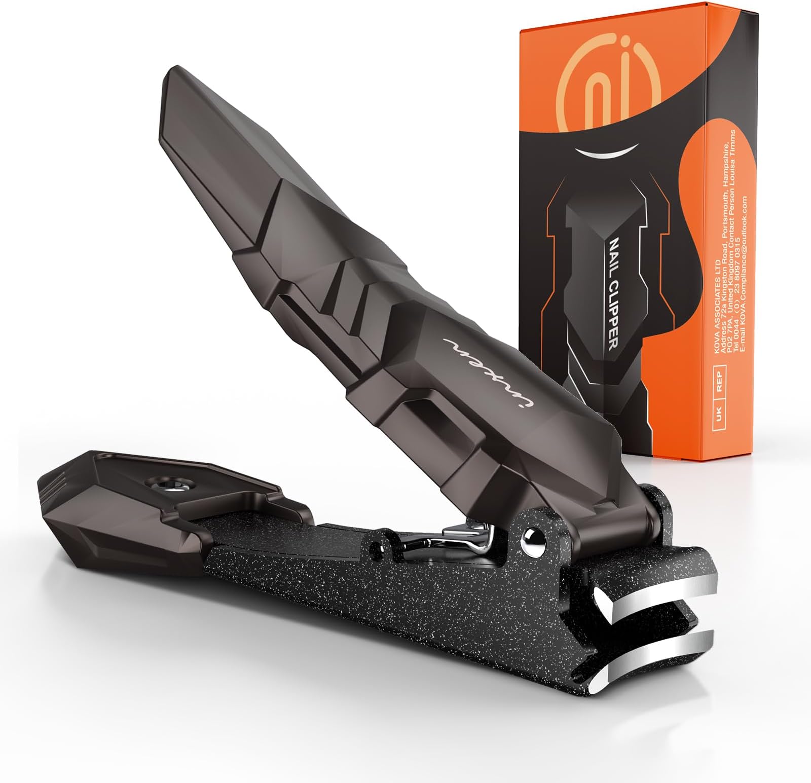 Nail Clippers for Men with Catcher – No Splash, Self-Collecting Premium Steel Nail Clippers for Fingernails & Toenails, Perfect Gifts for Him, Great Gadget & Stocking fillers for Men Gift