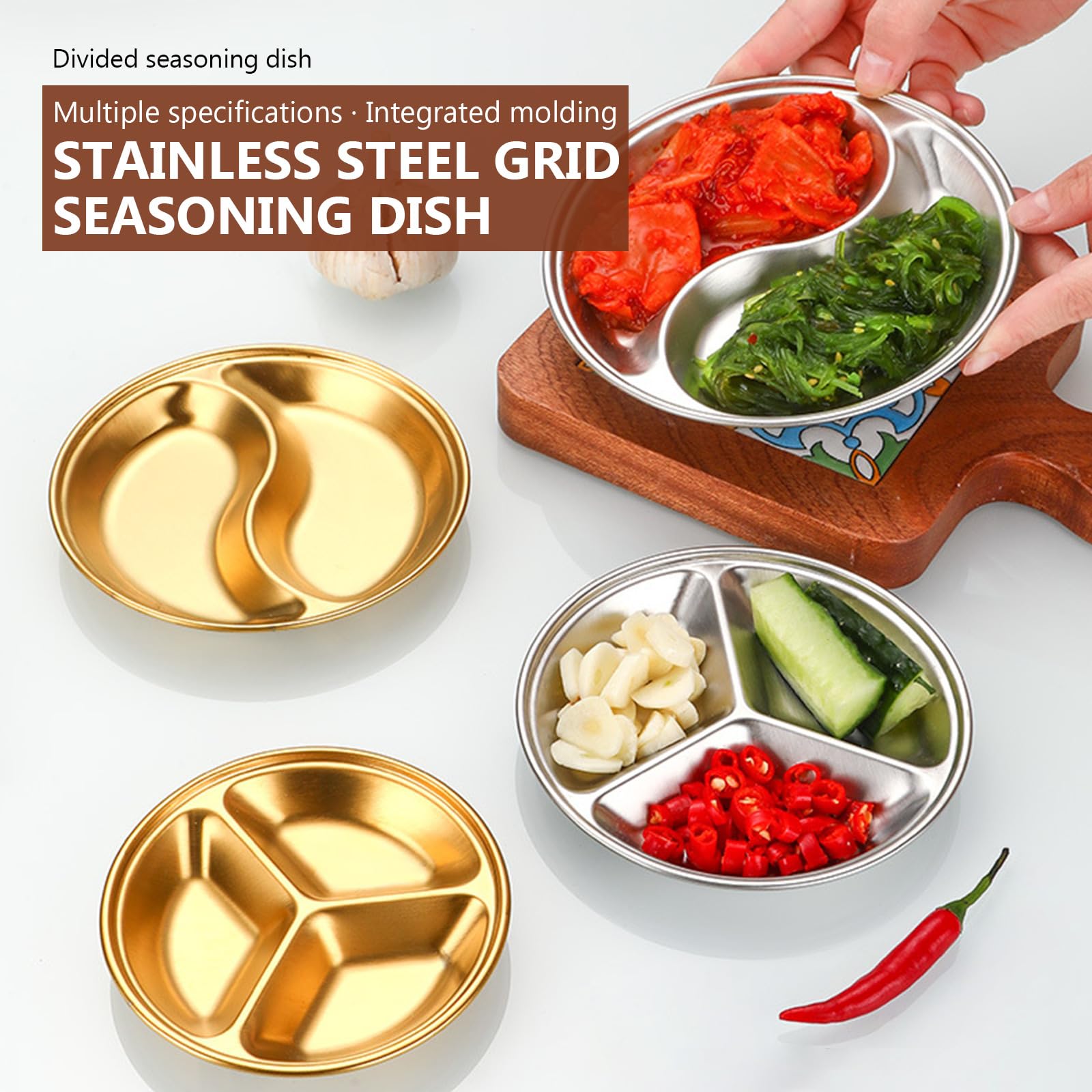 6 Pezzi 304 Contenitori per Condimenti in Acciaio Inox, Contenitori per Condimenti Piccoli, Ciotole per Salse Riutilizzabili per Insalata per Pranzo, Spuntini, Antipasti, Sushi