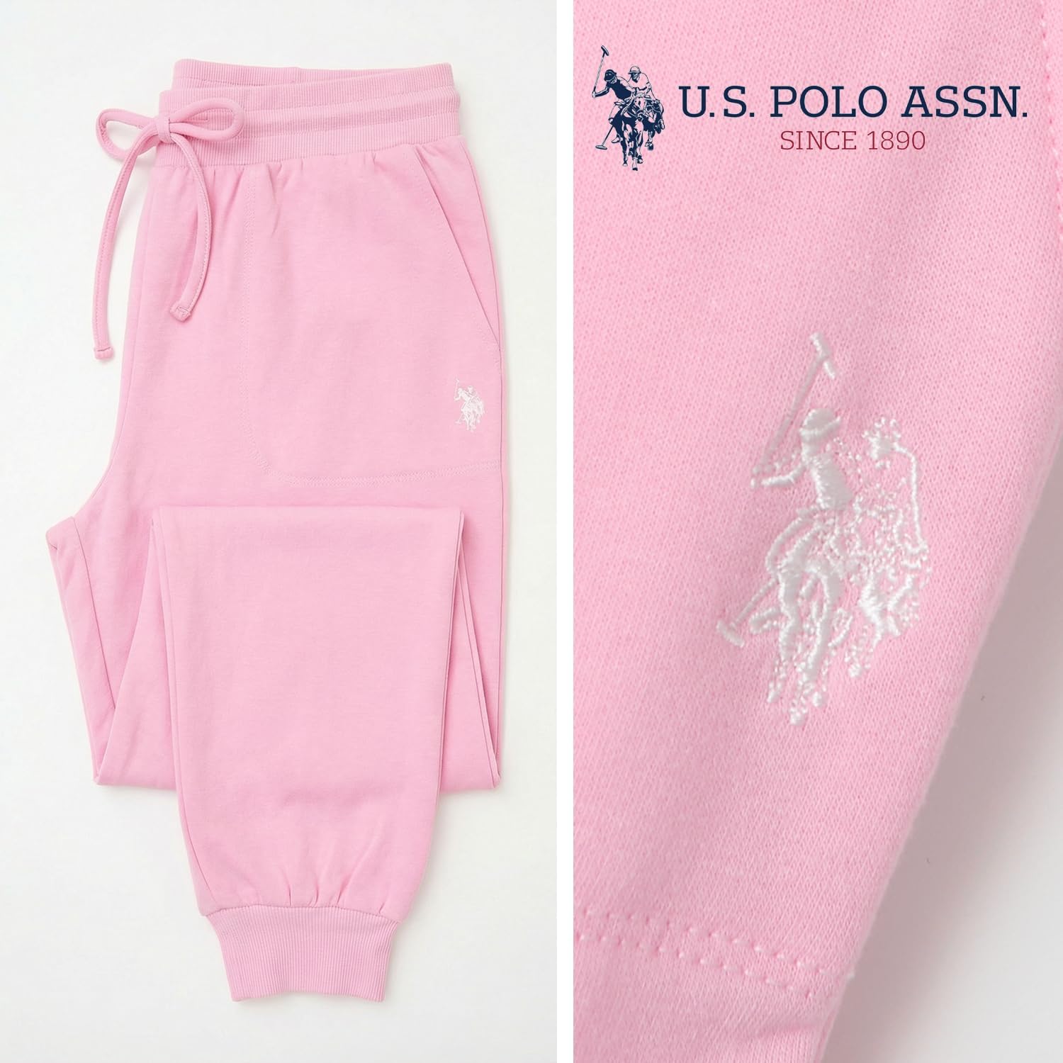 U.S. Polo Assn. Women's Jogger Sweatpants, Fleece-Backed, Pockets Valentines Gifts for Her - Image 5