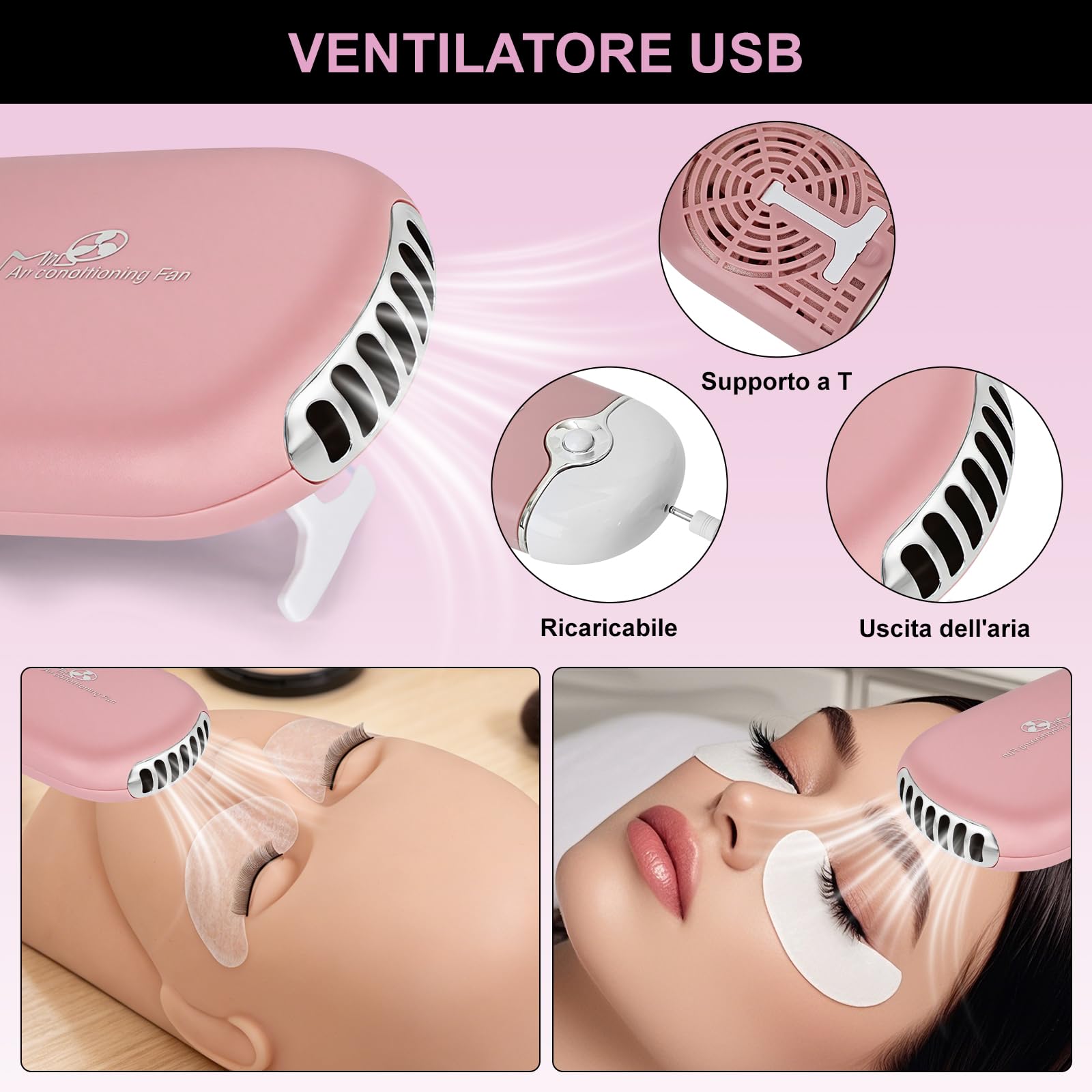 TwoWin Kit per Extension di Ciglia, Testa di Manichino Professionale | per Formazione e Pratica di Extension di Ciglia per Principianti, Forniture per Estetiste e Cosmetologia