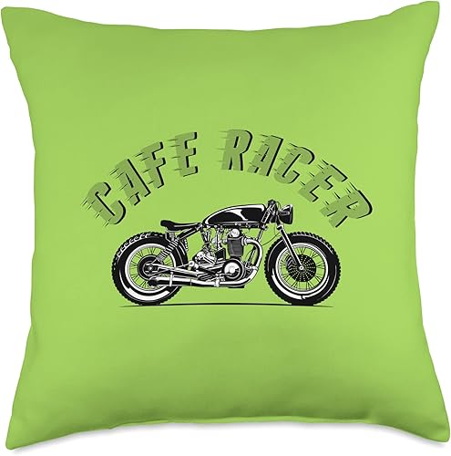 American Cafe Racer Motorcycle Apparel and Merch Cafe Racer Biker Men Women Adult Teens Boys Girls Kids Youth Throw Pillow, 18x18, Multicolor