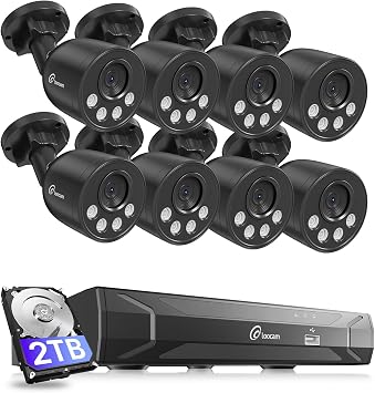 Loocam NVR Security Camera System 8CH 8MP with 2TB HDD 8pcs Cams