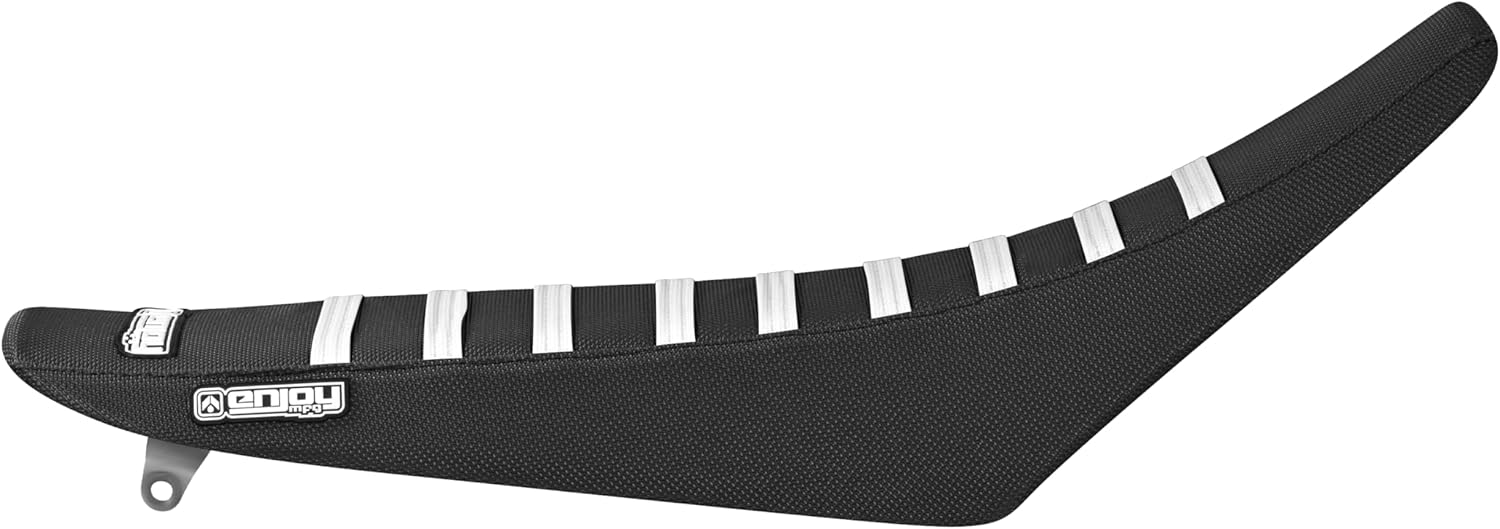 Enjoy Mfg Seat Cover - Compatible Fit for 2002-2004 Honda CRF 450R CRF450R 450 R #58 (All Black with White Ribs)