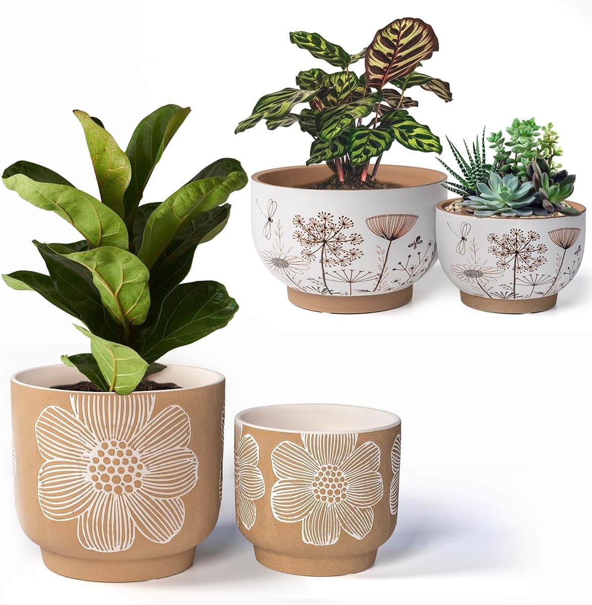Terracotta Flower Pots and Sand Glazed Ceramic Pots