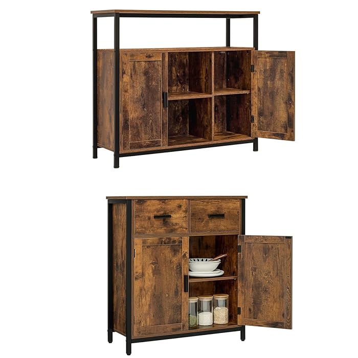 Buy USIKEY Industrial Floor Storage with 2 Drawers and Doors