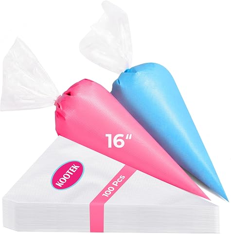 Kootek Piping Bags, Disposable Pastry Icing Bags 16 Inch,...