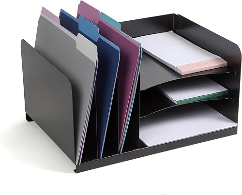 Huron Organizador Vert 3Horz 3 ranuras, metal negro