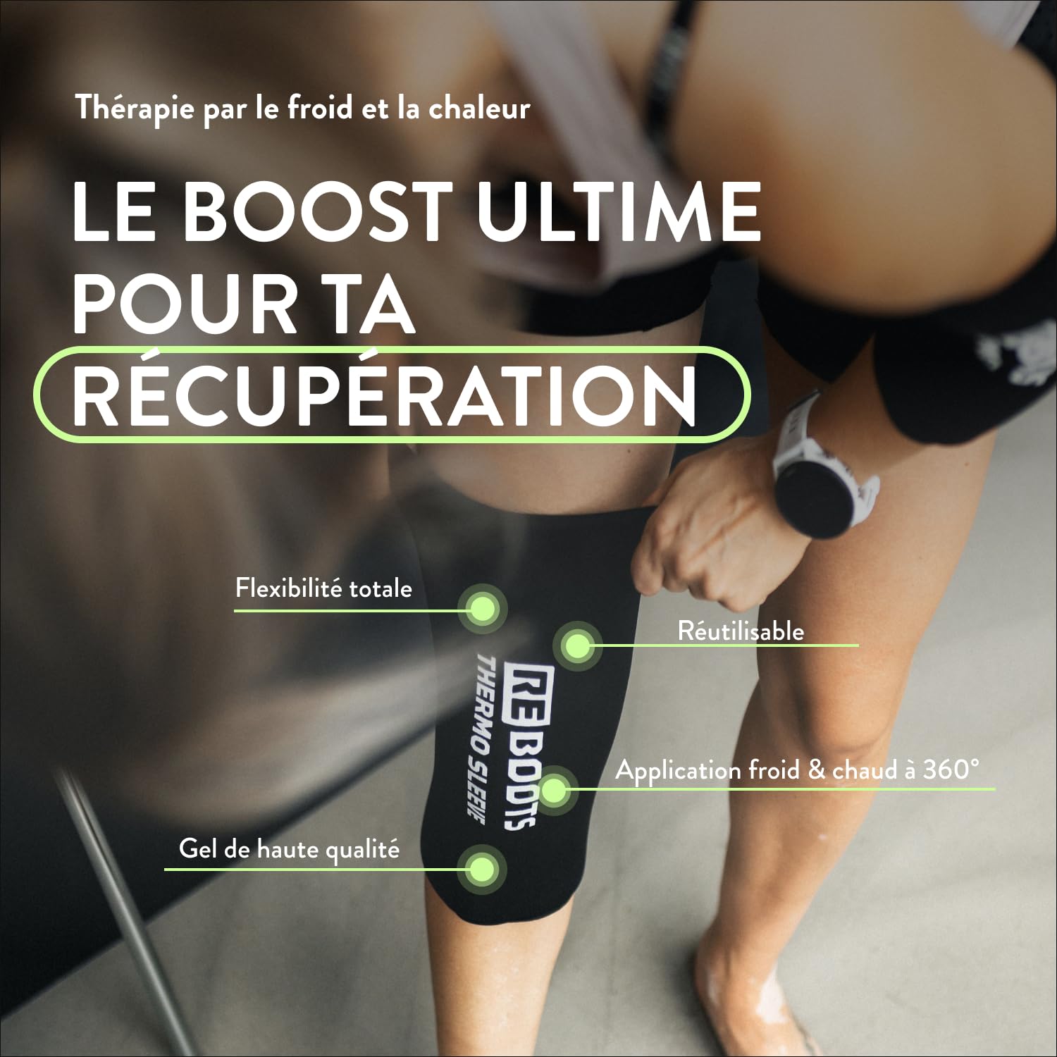 Thermo Sleeve | Bandage | Thérapie par le chaud et le froid | Contre les inflammations | Pour la régénération | Coussin chaud et rafraîchissant | Taille L
