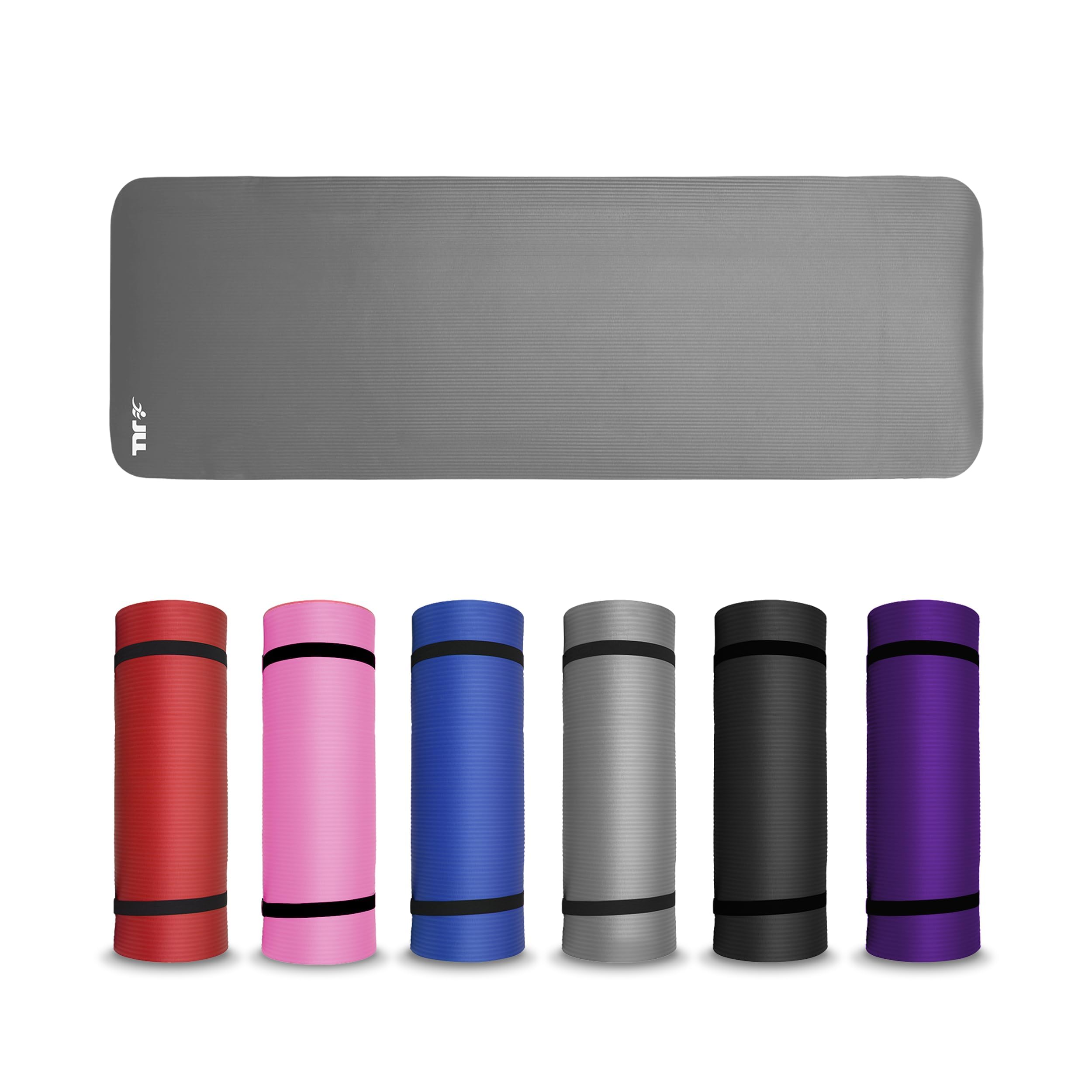 JLL Yoga Mat Thick 10mm Non-Slip Pilates Workout Exercise Mat, Ideal Camping Mat(Grey) — image 1