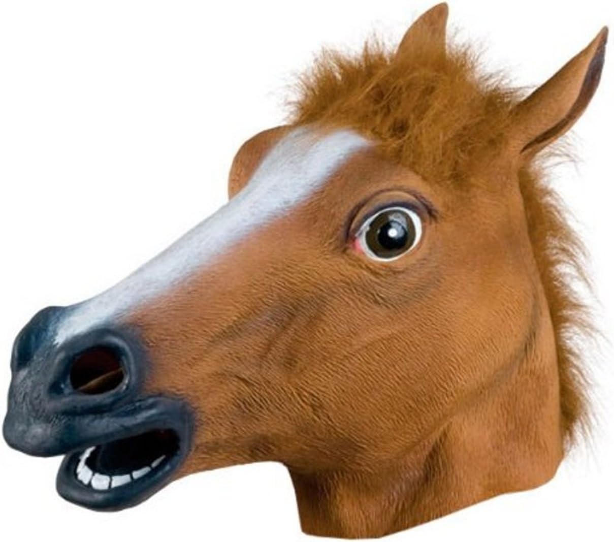 Kingmys Latex Rubber Horse Shaped Halloween Party Mask (Brown)