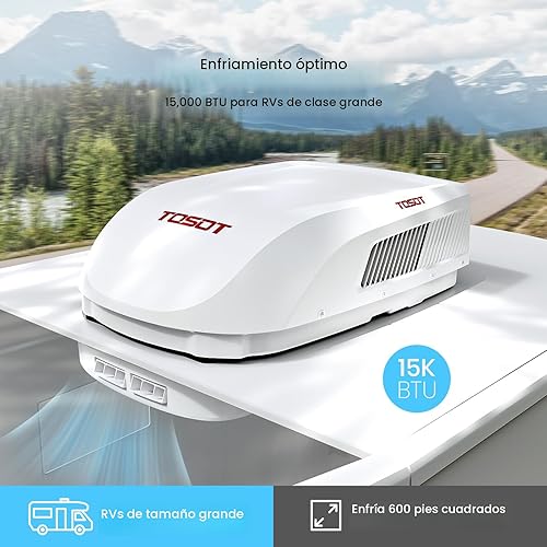 Miniatura 2 de TOSOT Aire acondicionado GO Cool RV de 16000 BTU, unidad de aire acondicionado sin conductos en la azotea con bomba de calor, WiFi y control remoto,