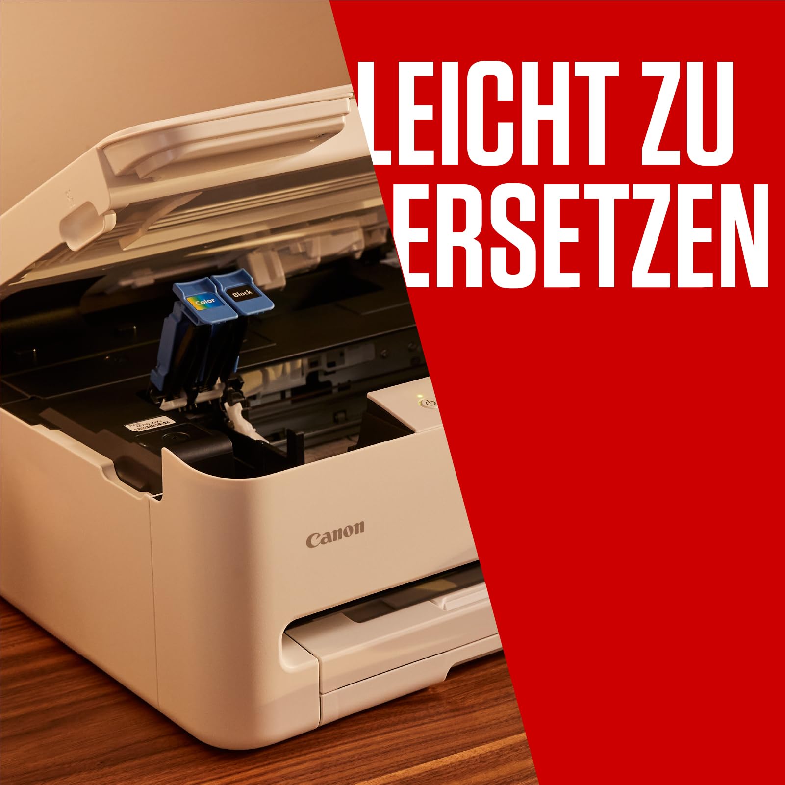 Canon Tintenpatrone – PG‑595XL / CL-586XL Original Druckerpatrone, 2er-Pack (1x Schwarz, 1x Farbe) + 50 Blatt 4x6-Fotopapier GP-501