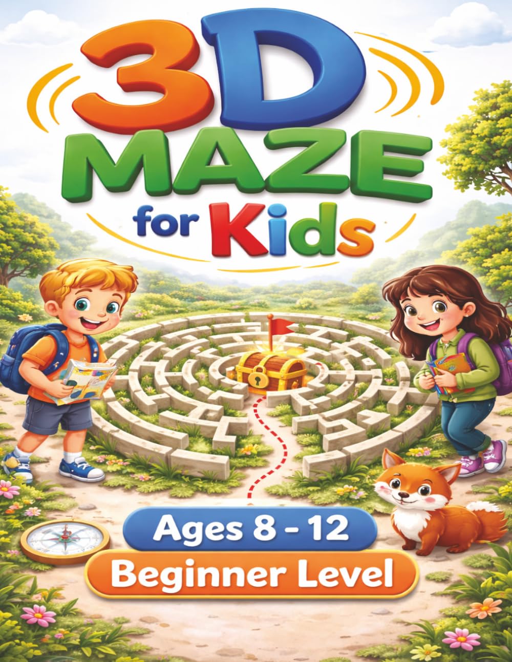 3D Mazes for Kids: Maze Activity Book for Ages 8-12 (Puzzle Books for Kids) Beginners Level 120 Round 3D Mazes