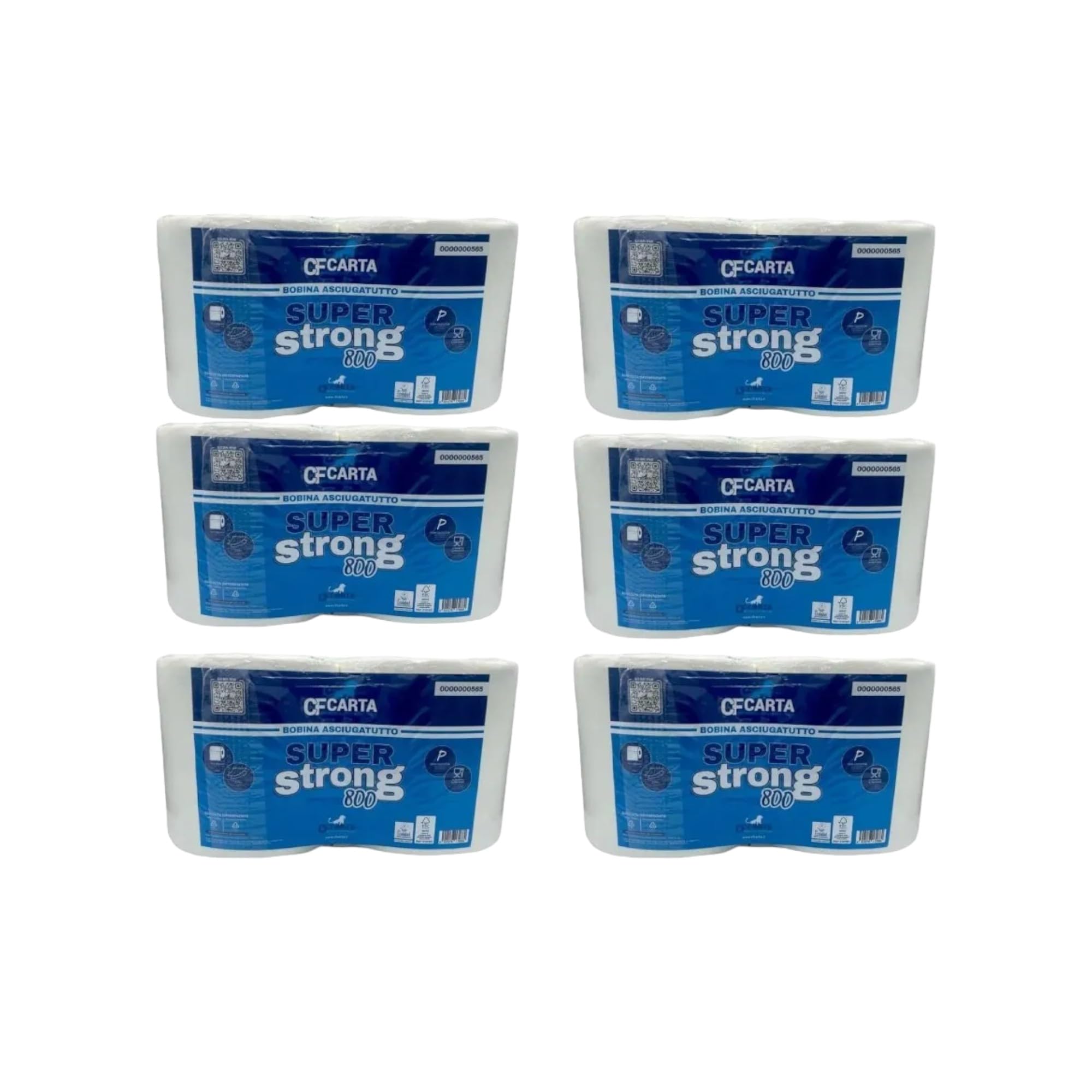2 rotoloni asciugatutto SuperStrong 800 2veli micro incollati 800 strappi CF CARTA
