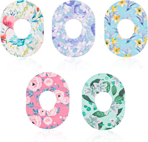 25 piezas de cubiertas de sensor para Dexcom G7, patrón de flores impermeables para monitor de azúcar en sangre, parches adhesivos para sensor,