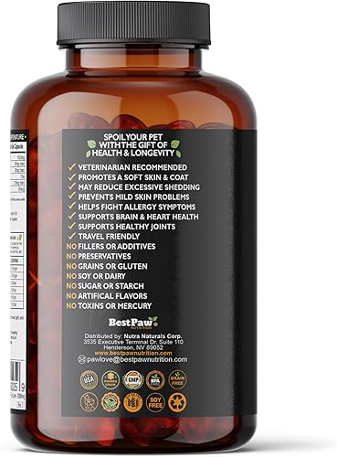 Miniatura 3 de Best Paw Nutrition Aceite de salmón puro de Alaska salvaje para perros y gatos, alergias, picazón seca en la piel, puntos calientes y alivio del