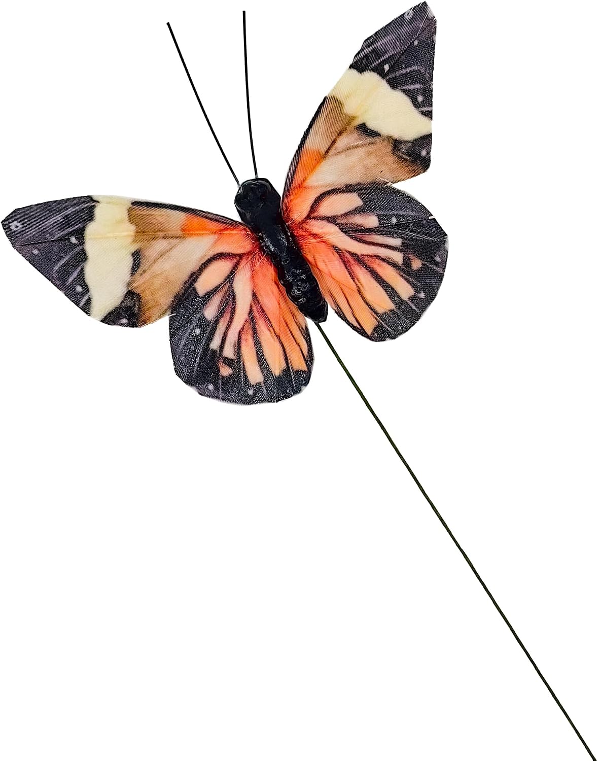 YCHTEWY-Feather Butterfly for Craft Decoration Set of 12 with Wire 6 Color Wedding Home Flower Pot Christmas Party Spring Home Decor Floral