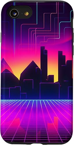 Miniatura 13 de Funda para iPhone 12 mini Retrowave 80s City Vaporwave Synthwave
