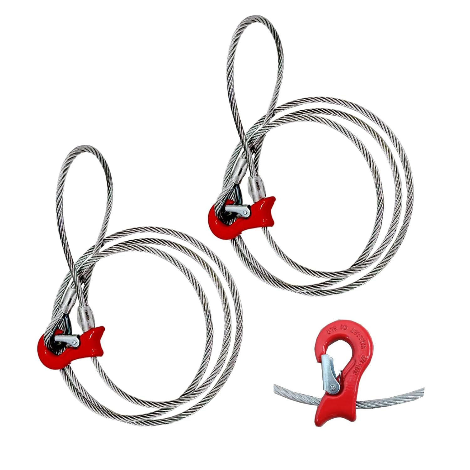 Single Leg Wire Rope Sling 9000Lbs Vertical Capacity |1/2" Diameter Flemish Loop-to-Thimble w/Sliding Choker | 10ft Heavy Duty Rigging Cable for Lifting, Towing & Log Operations