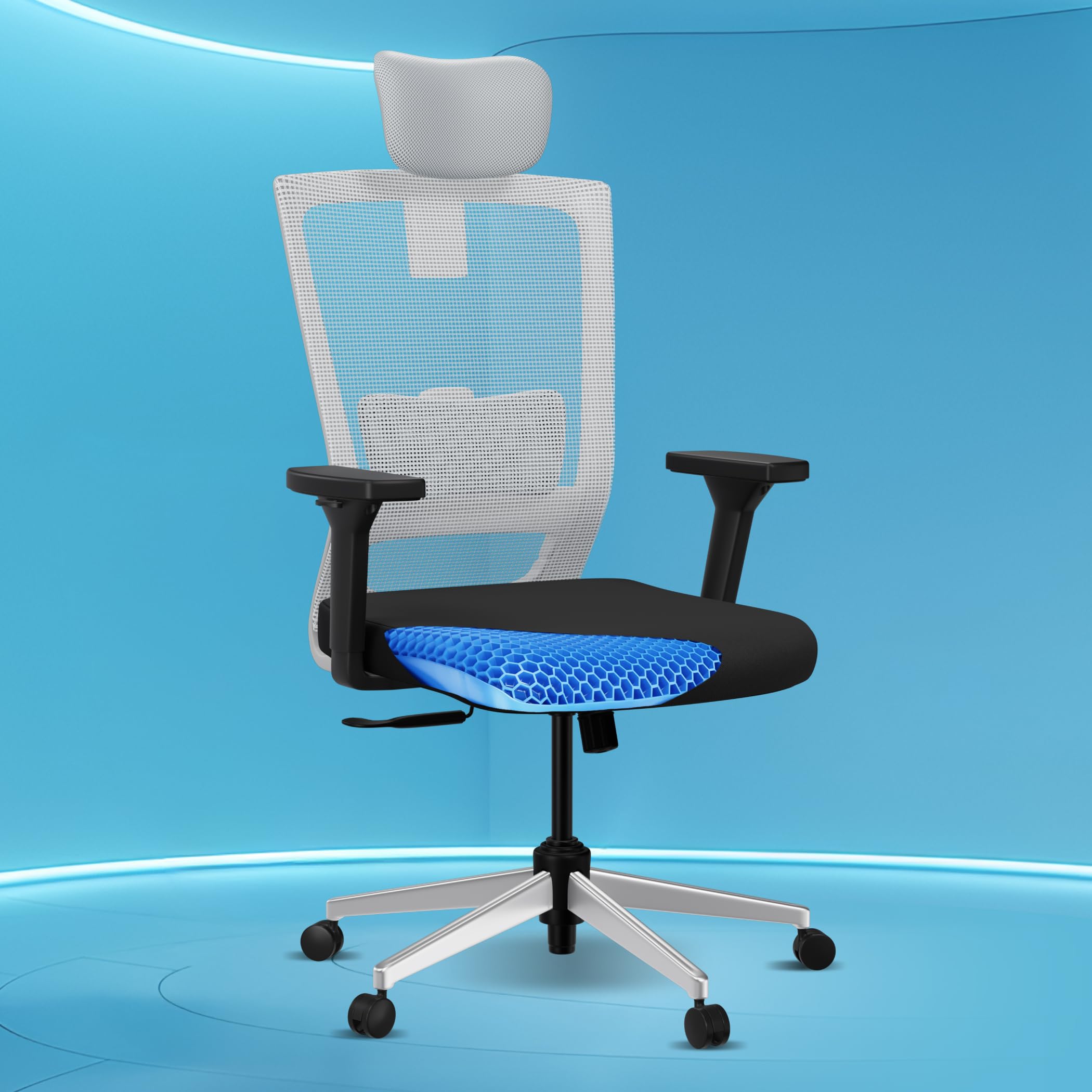 Sponsored Ad - The Sleep Company Stylux Premium Ergonomic Office Chair | Patented SmartGRID seat | SpinePro Lumbar Support | Work, Home, Study | Adjustable Armrests Headrest | Free Installation| Grey