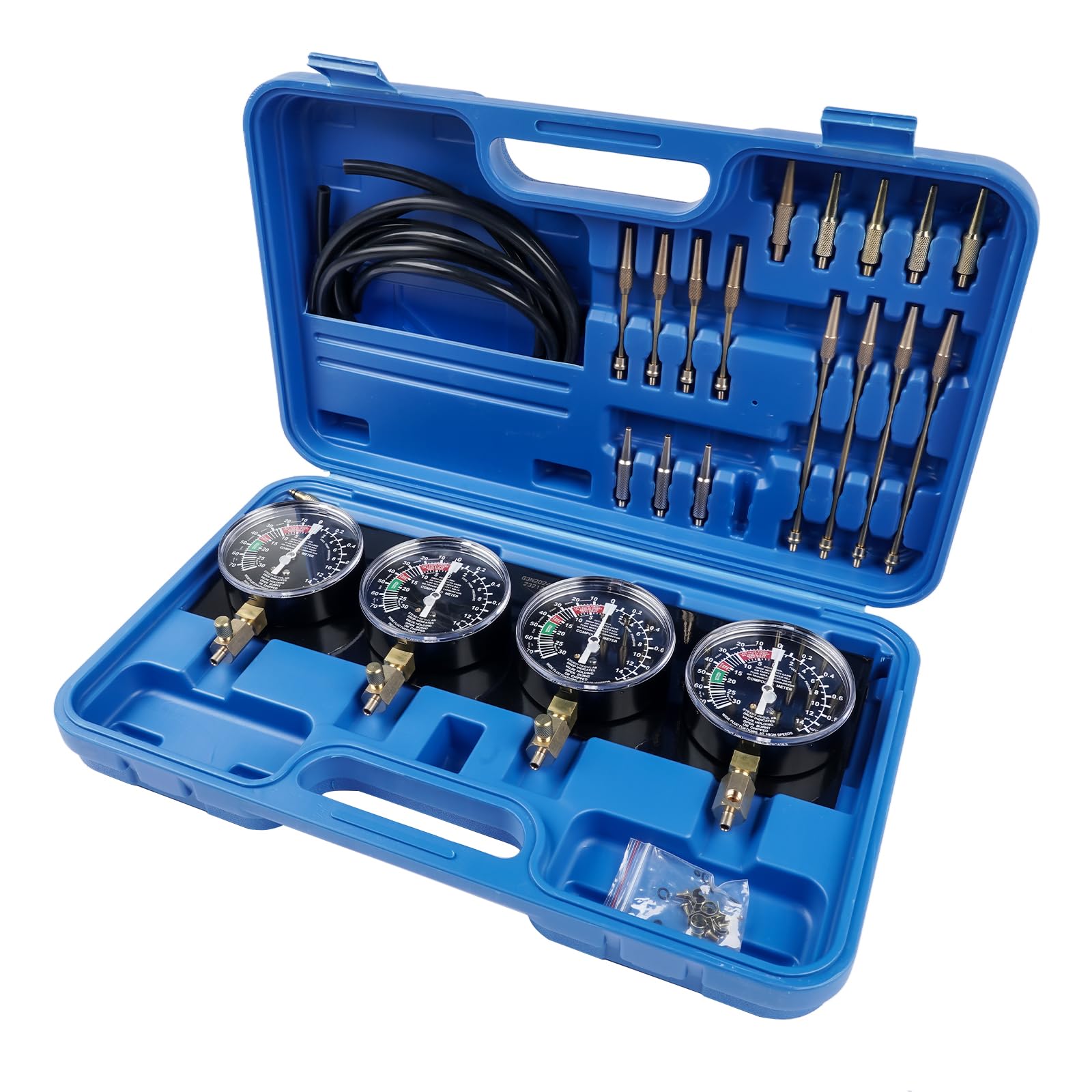 Tester Sincrono 4 Carburatori Blu, per Auto e Moto, Sincronizzazione Carburatore a Vuoto, Regolazione Motore GLOSSY AUTO PARTS